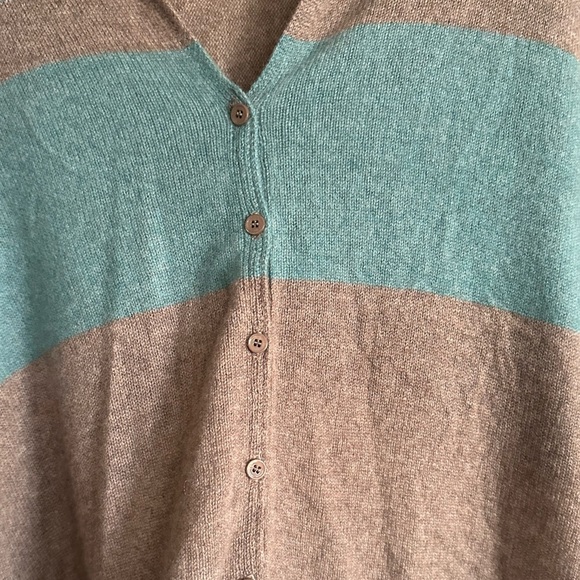 27 MILES MALIBU 100% CASHMERE CHUMASH STRIPE SWEATER PONCHO - Picture 3 of 4